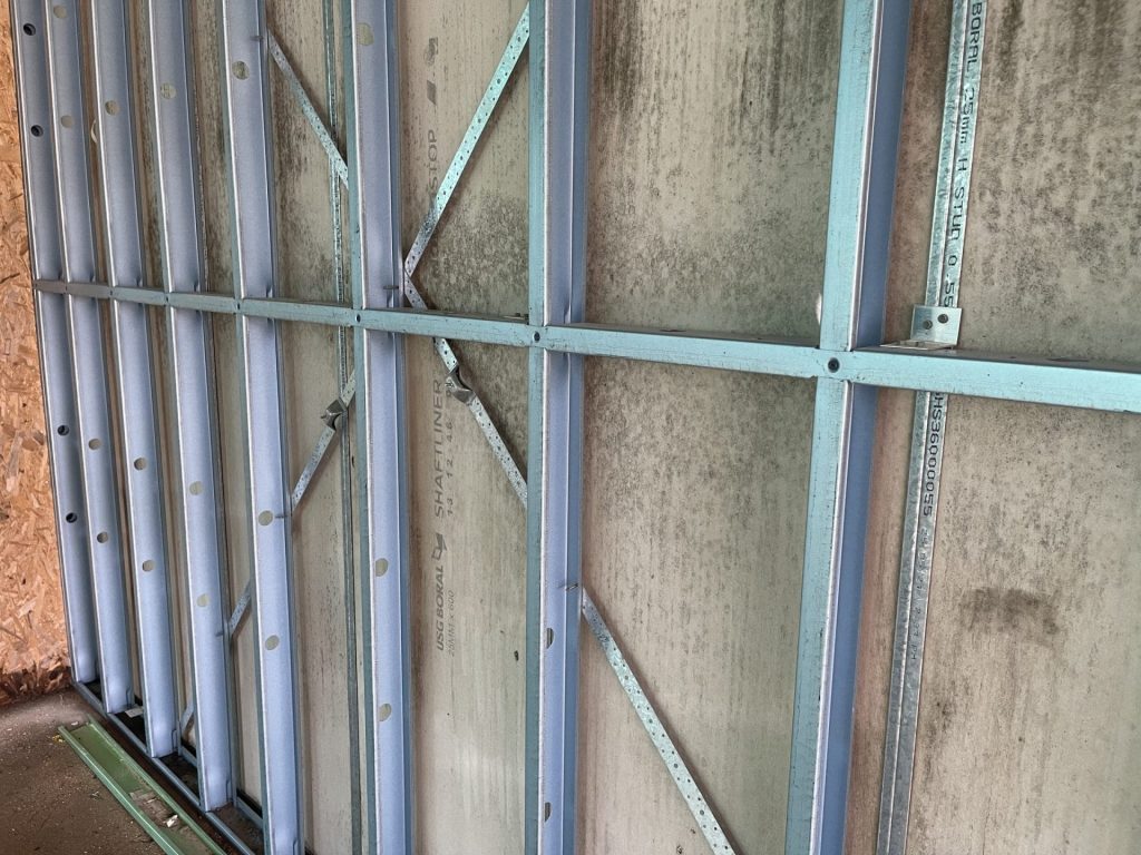 Mould inspection of plasterboard wall